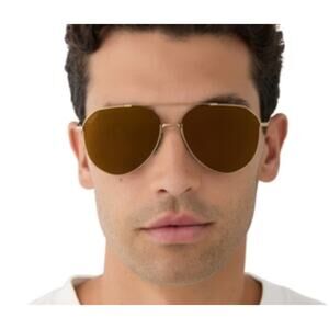 Featherlight Sunglasses Aviator Gold Frame Brown Lens UV Protect Summer Unisex